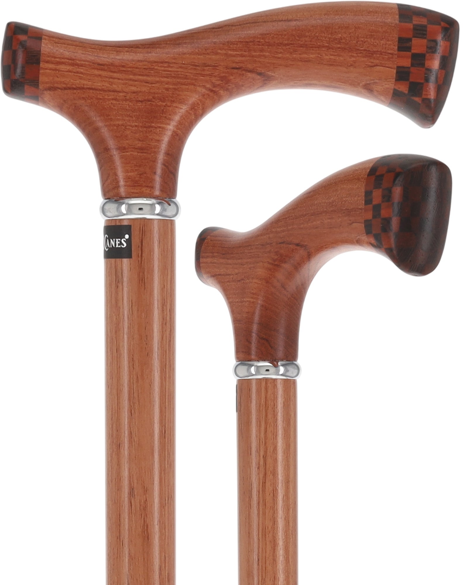 Rosewood 3D Fritz: Unique Inlay Checker Handle Walking Cane