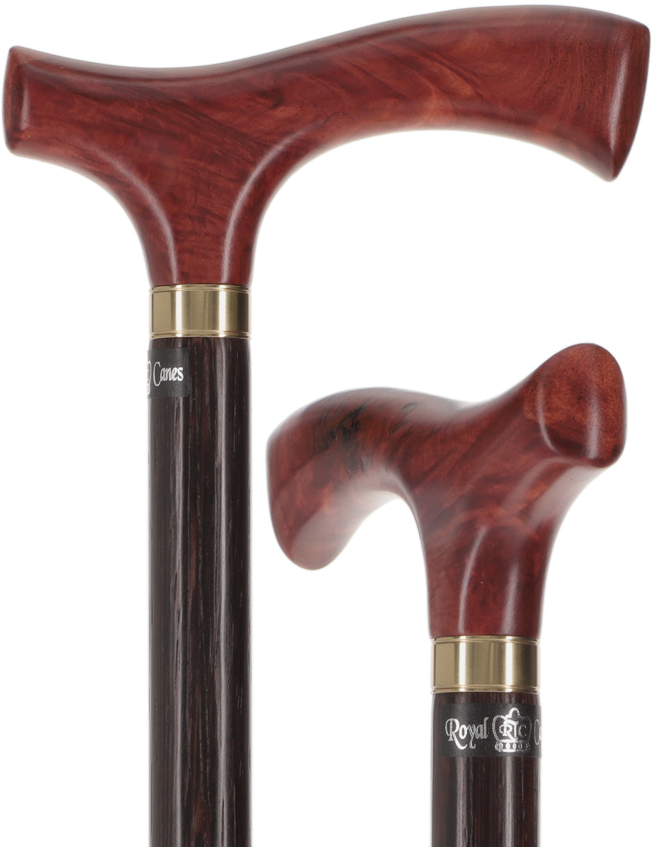 Australian Burl Wood Fritz Handle Walking Cane w/ Wenge Shaft