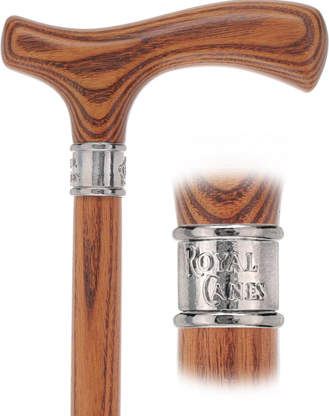 Royal Canes Fritz Comfort Grip: Matching Wood Handle & Shaft, 4 Stained Colors