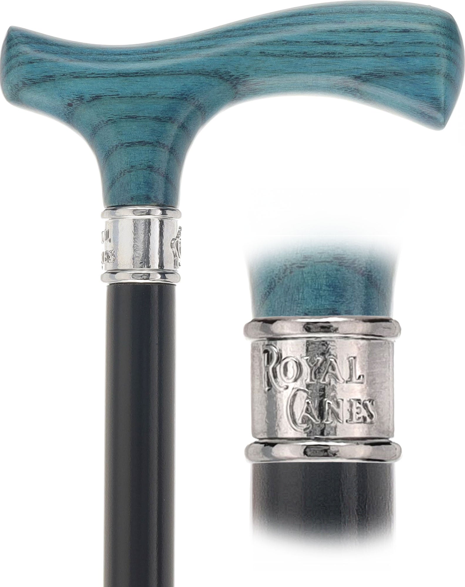Royal Canes Classic Fritz: Wood-Stained, Pewter Collar (Standard & Slim Profiles)