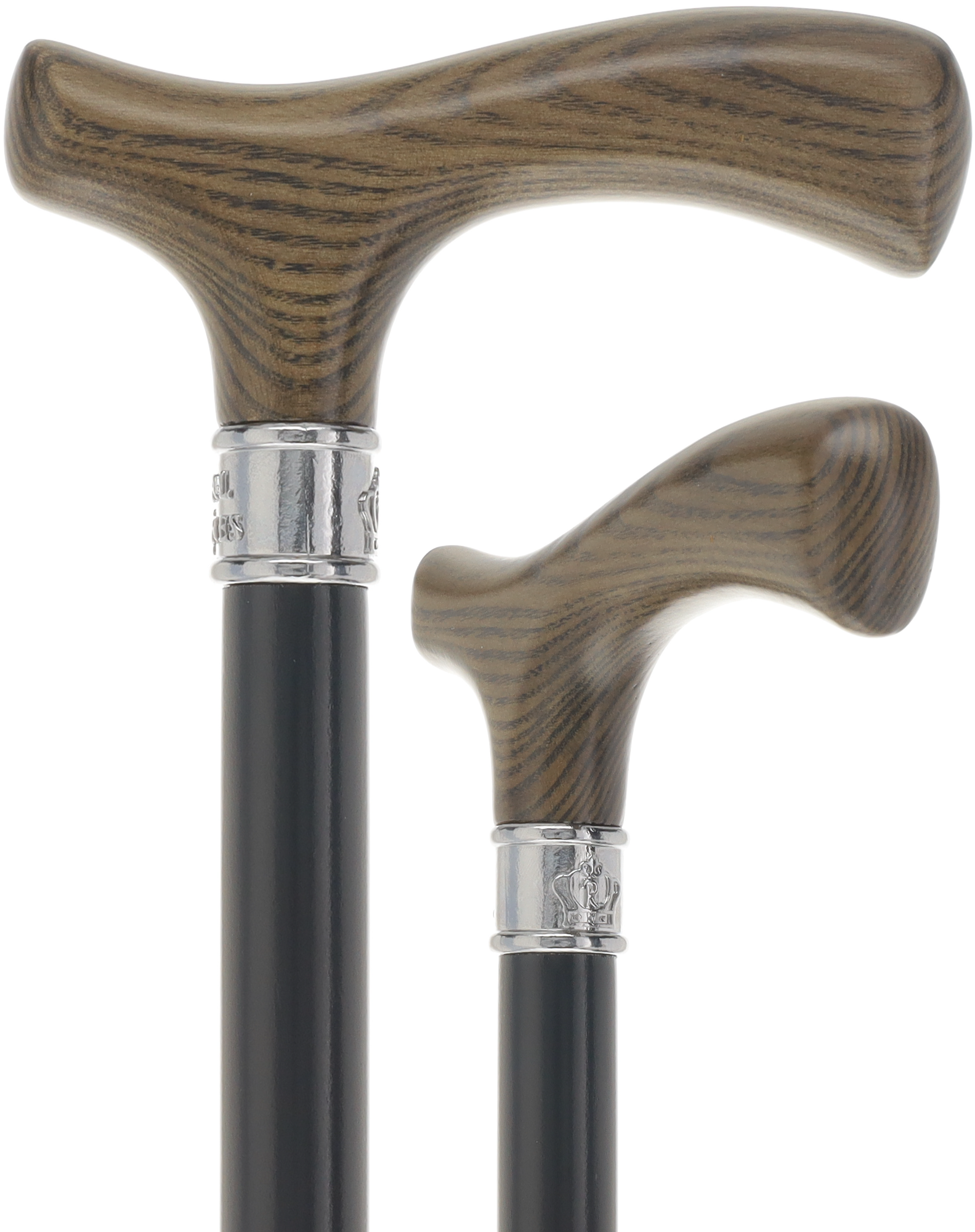 Royal Canes Classic Fritz: Wood-Stained, Pewter Collar (Standard & Slim Profiles)