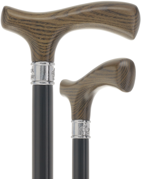 Royal Canes Classic Fritz: Wood-Stained, Pewter Collar (Standard & Slim Profiles)
