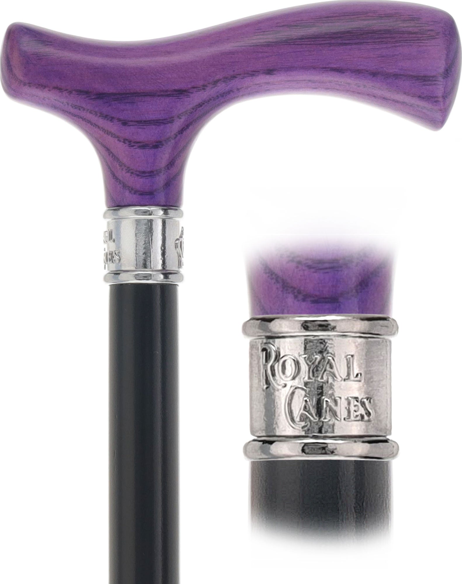 Royal Canes Classic Fritz: Wood-Stained, Pewter Collar (Standard & Slim Profiles)