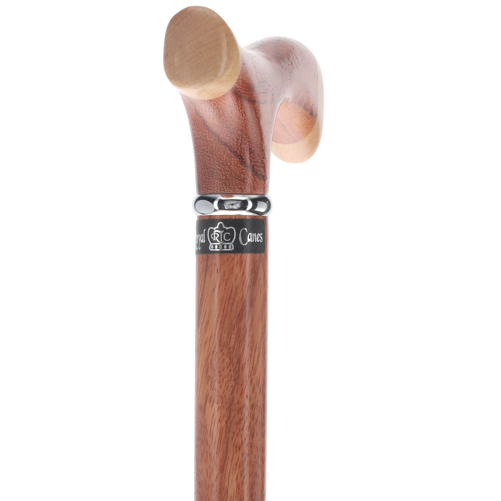 Genuine Red Zebra & Maple Two-Tone Fritz Cane