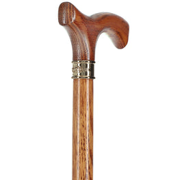 Genuine Fritz Oak Walking Cane w/ Brass Collar