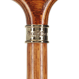 Scratch and Dent Genuine Fritz Oak Walking Cane w/ Brass Collar V2342