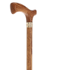 Elegant Fritz Oak Cane w/ Embossed Brass Collar