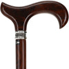 Scratch & Dent Derby Walking Cane With Exotic Cocobolo Wood Shaft and Pewter Rose Collar V1417