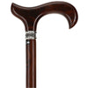 Scratch and Dent Derby Walking Cane With Exotic Cocobolo Wood Shaft and Pewter Rose Collar V1259
