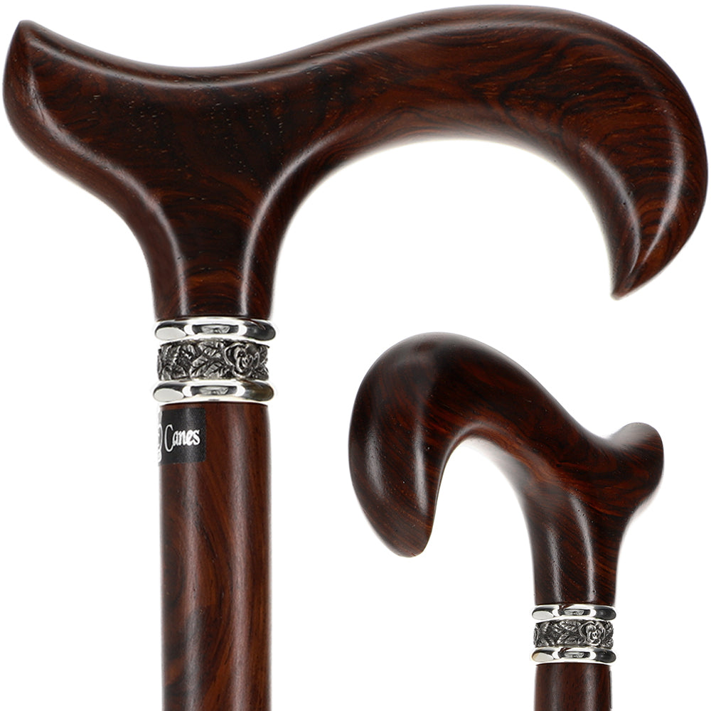 Scratch & Dent Derby Walking Cane With Exotic Cocobolo Wood