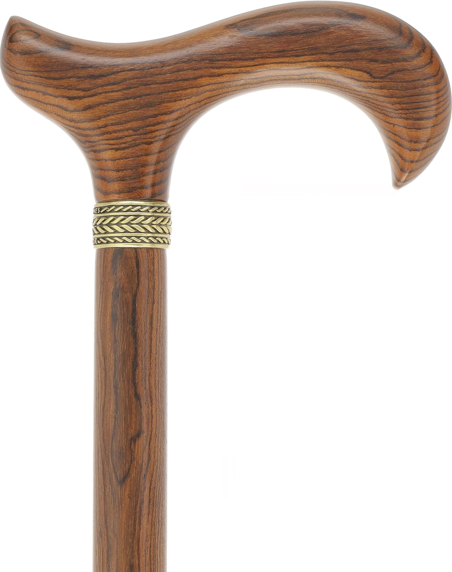 Luxury Natural Bocote Wood Derby Cane - Nature's Design - Collar Option