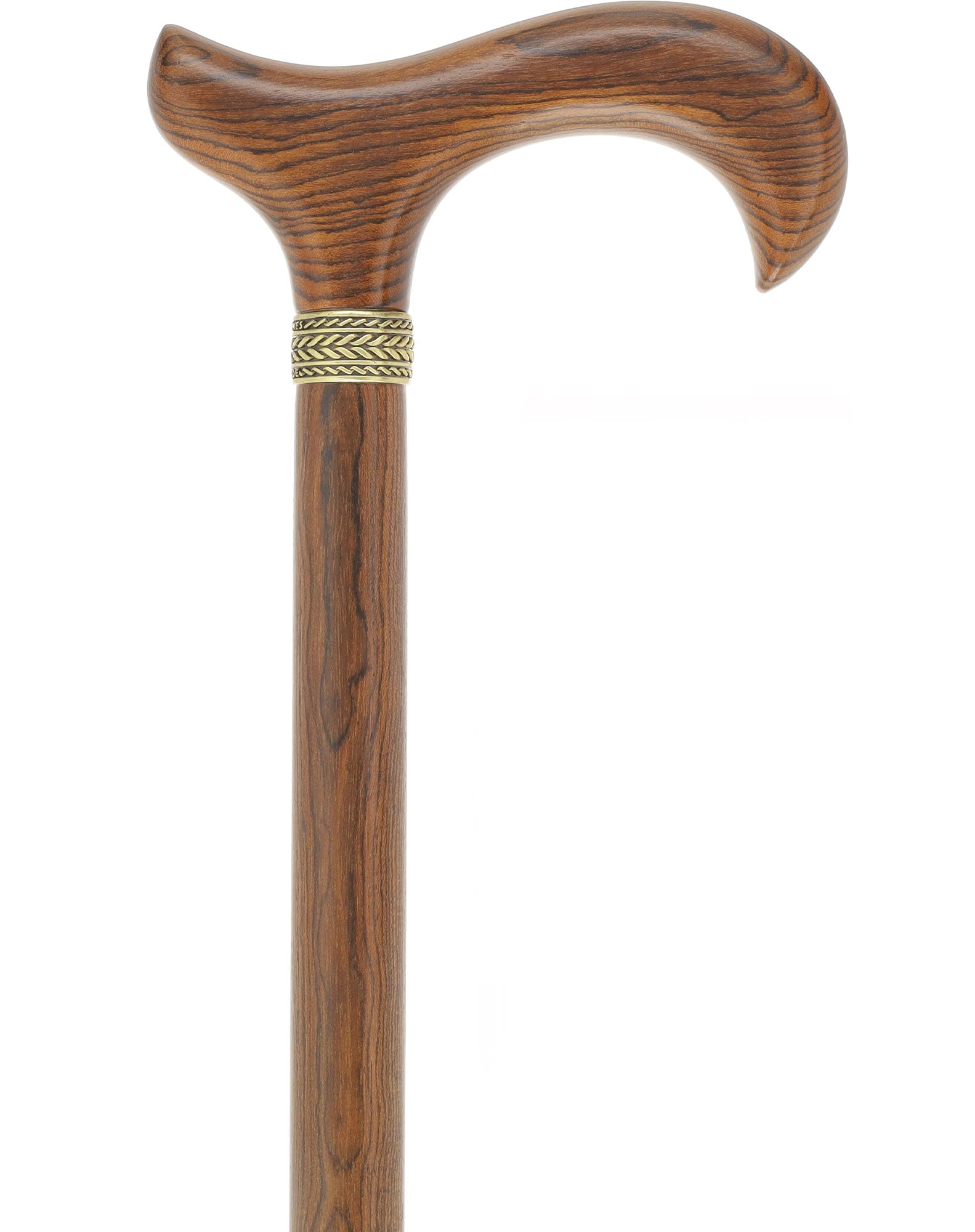 Luxury Natural Bocote Wood Derby Cane - Nature's Design - Collar Option