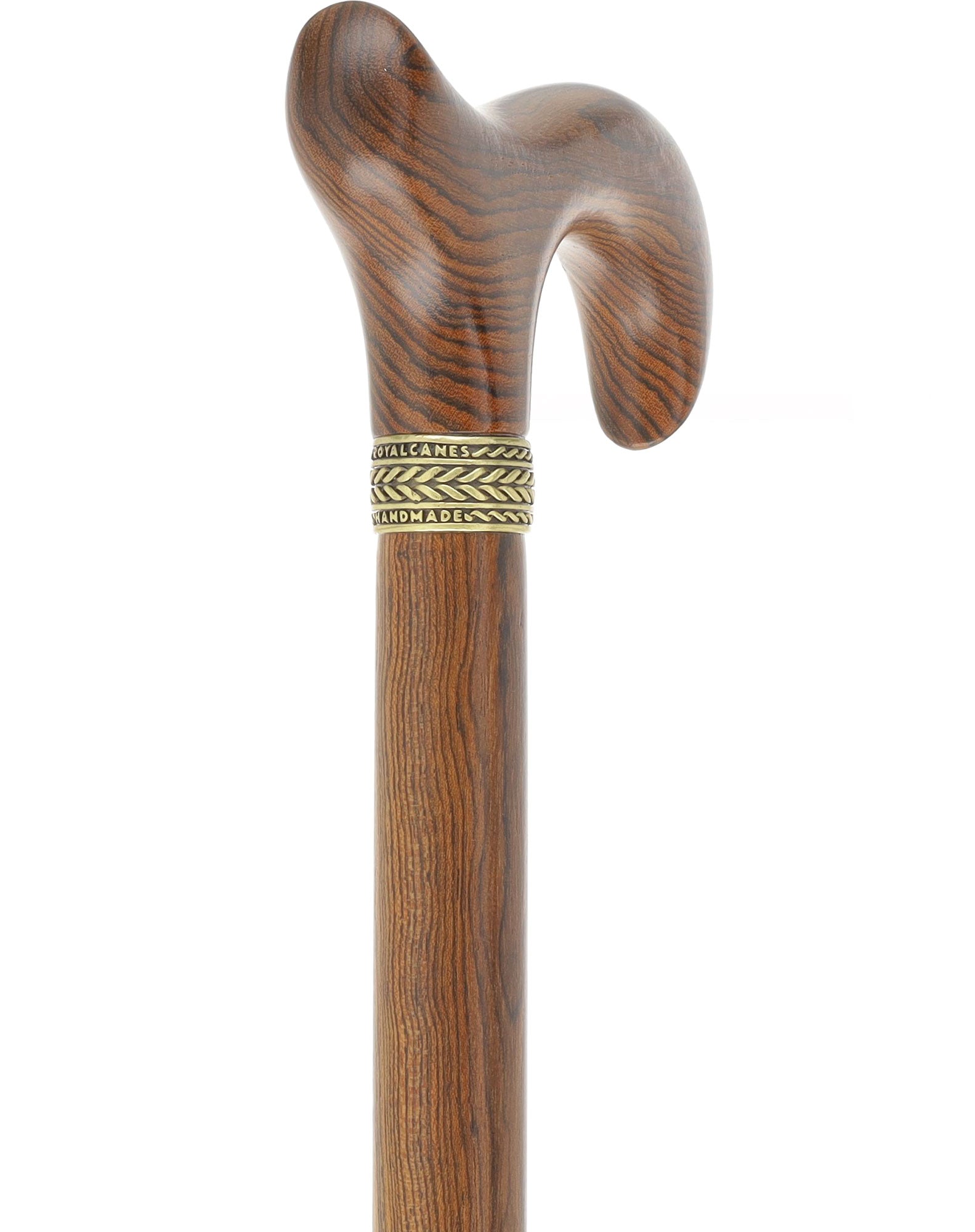 Luxury Natural Bocote Wood Derby Cane - Nature's Design - Collar Option