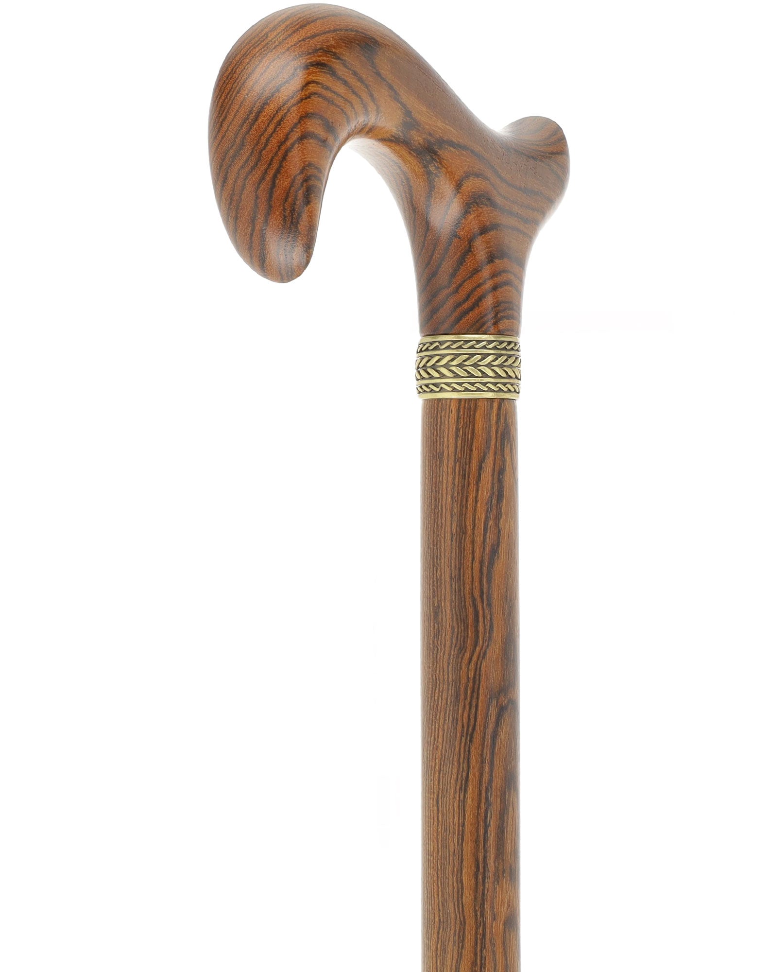 Luxury Natural Bocote Wood Derby Cane - Nature's Design - Collar Option