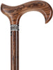 Derby Walking Cane With Genuine Bocote Wood Shaft and Pewter Rose Collar