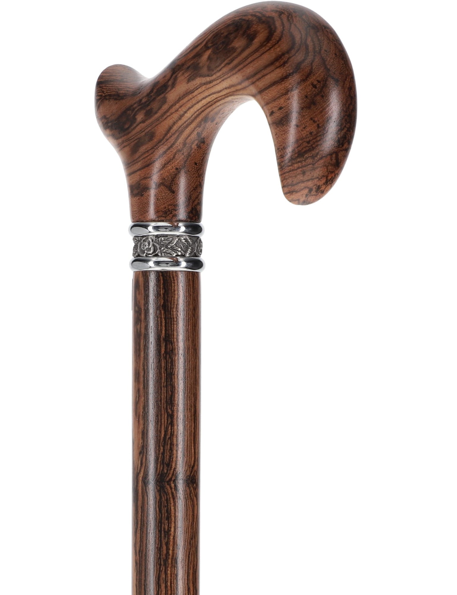 Luxury Natural Bocote Wood Derby Cane - Nature's Design - Collar Option