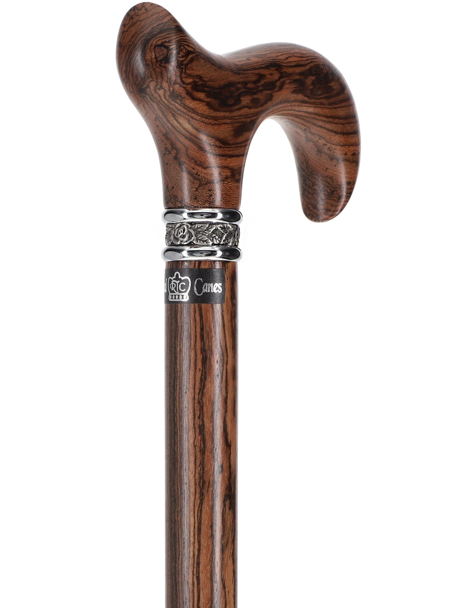 Luxury Natural Bocote Wood Derby Cane - Nature's Design - Collar Option