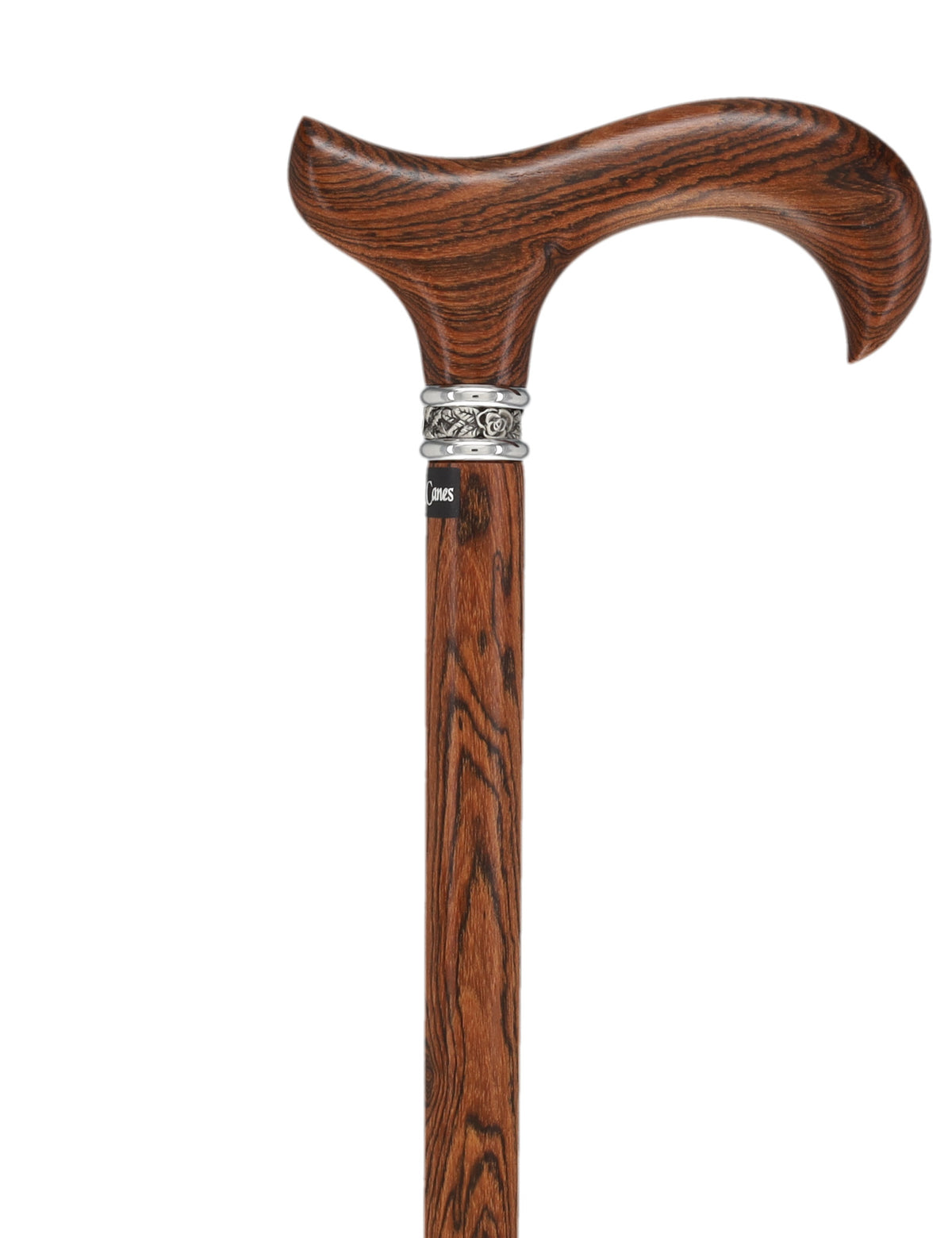 Cane Sborate Elegant Derby Cane with Bocote Wood Shaft & Pewter Rose Collar