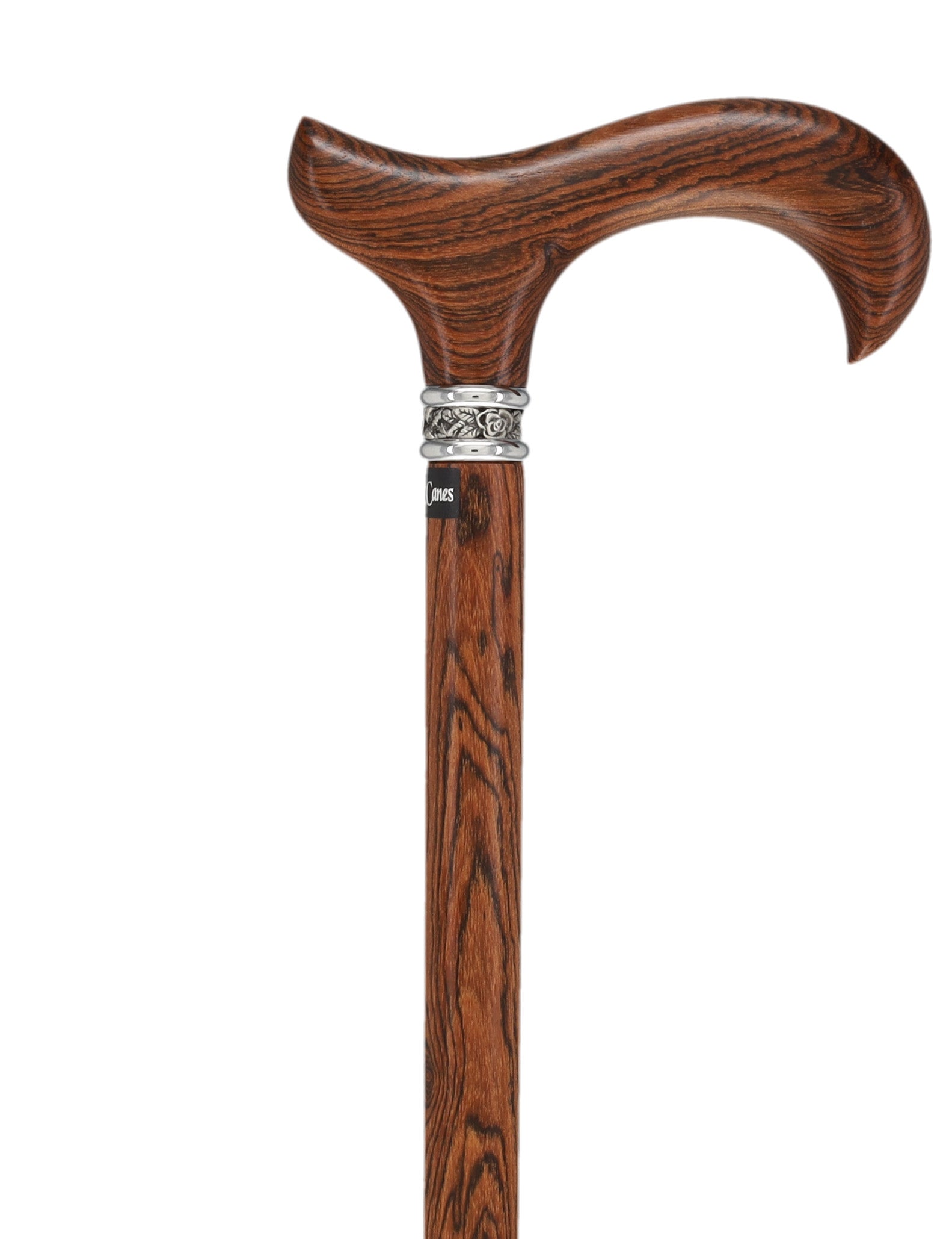 Luxury Natural Bocote Wood Derby Cane - Nature's Design - Collar Option