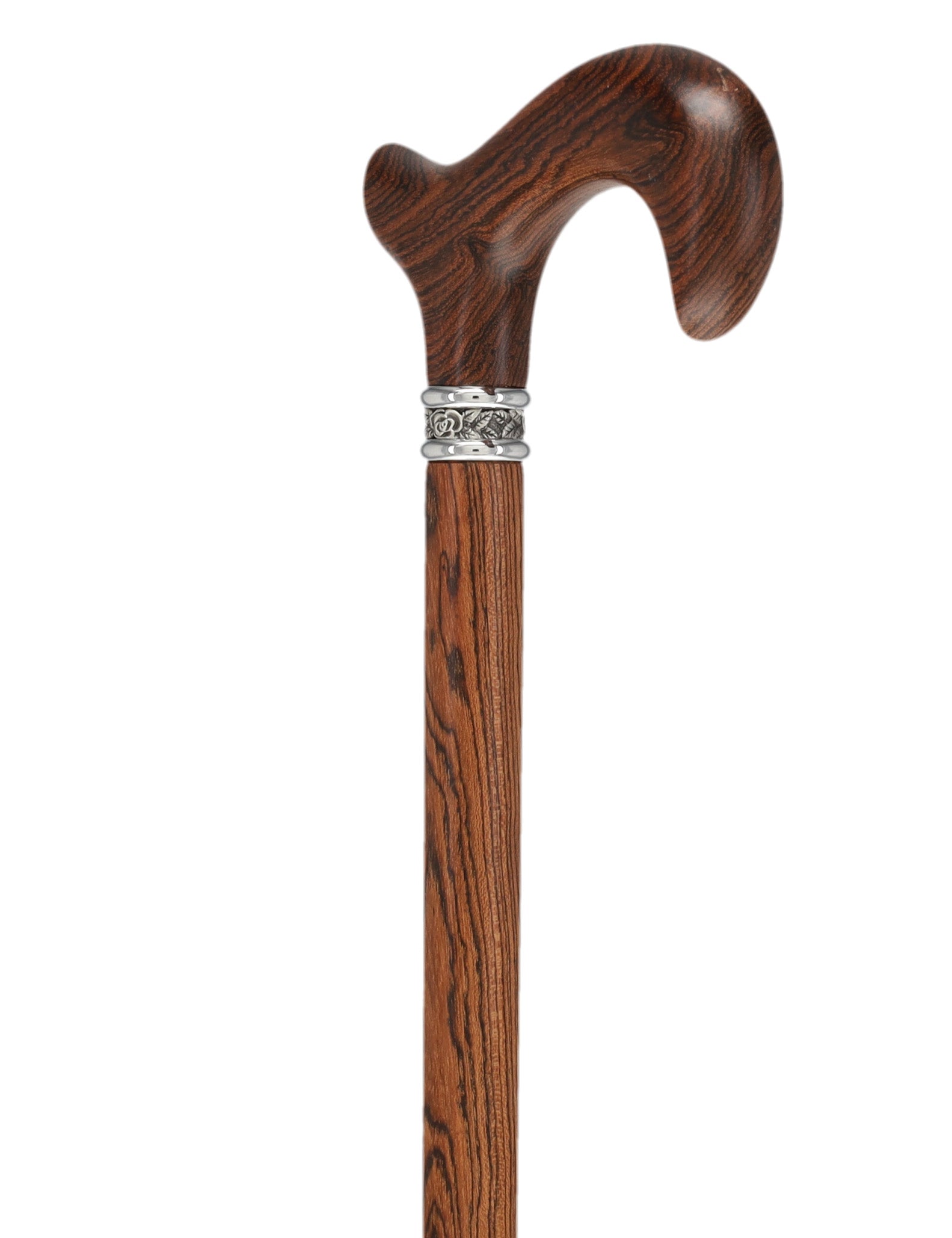 Luxury Natural Bocote Wood Derby Cane - Nature's Design - Collar Option