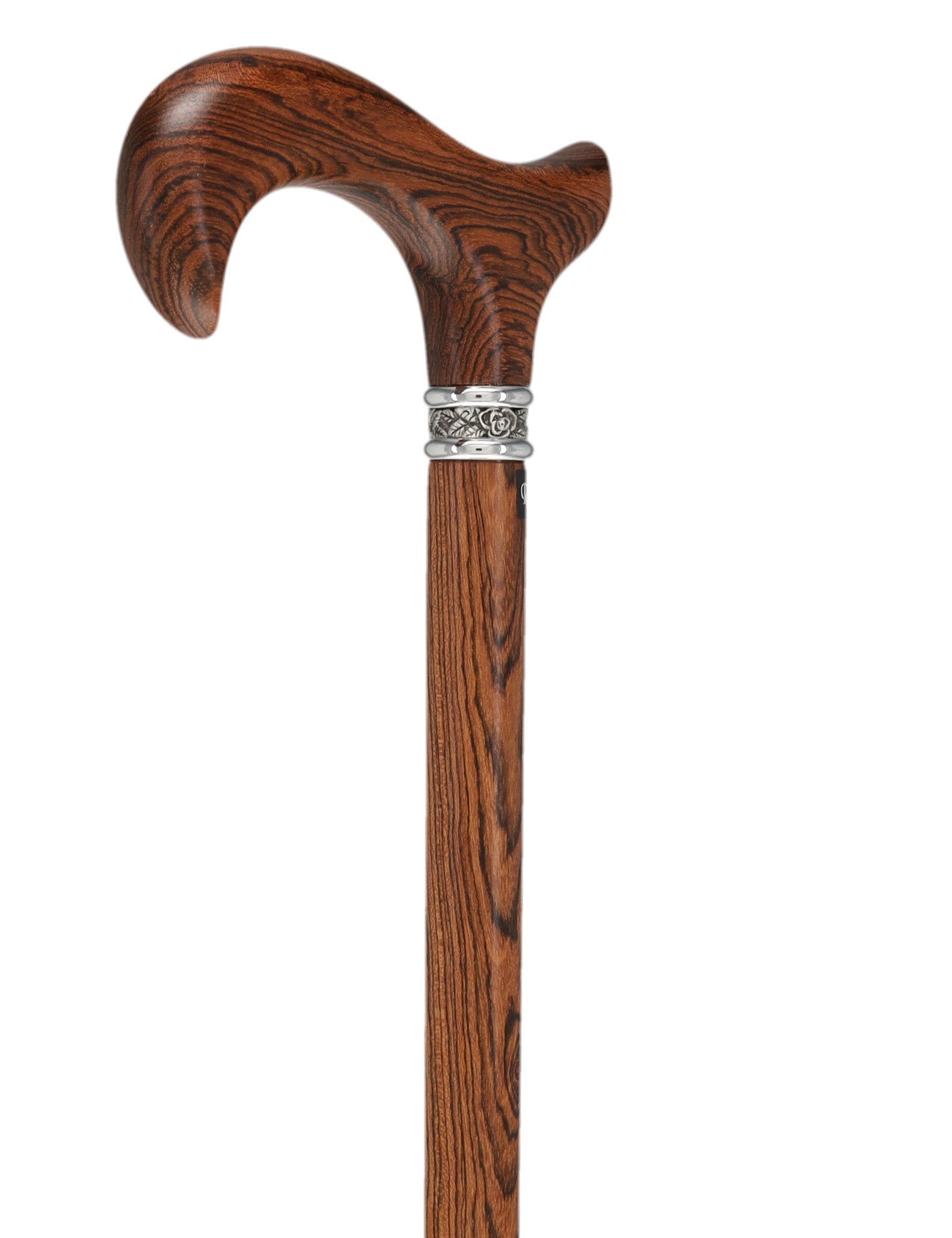 Luxury Natural Bocote Wood Derby Cane - Nature's Design - Collar Option
