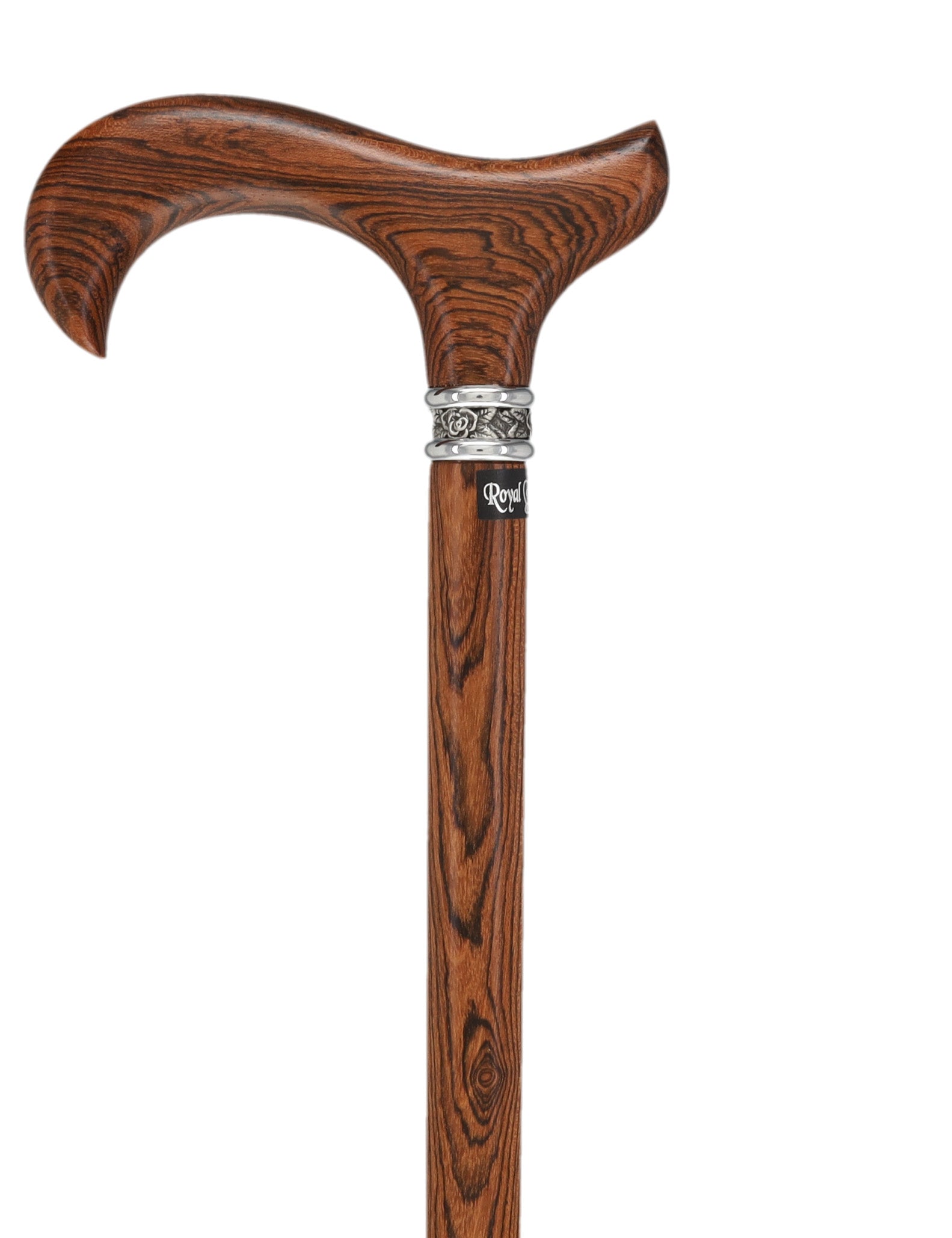 Luxury Natural Bocote Wood Derby Cane - Nature's Design - Collar Option
