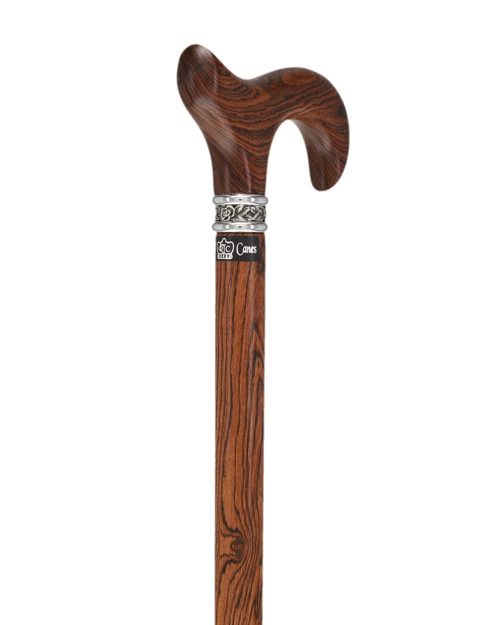 Luxury Natural Bocote Wood Derby Cane - Nature's Design - Collar Option