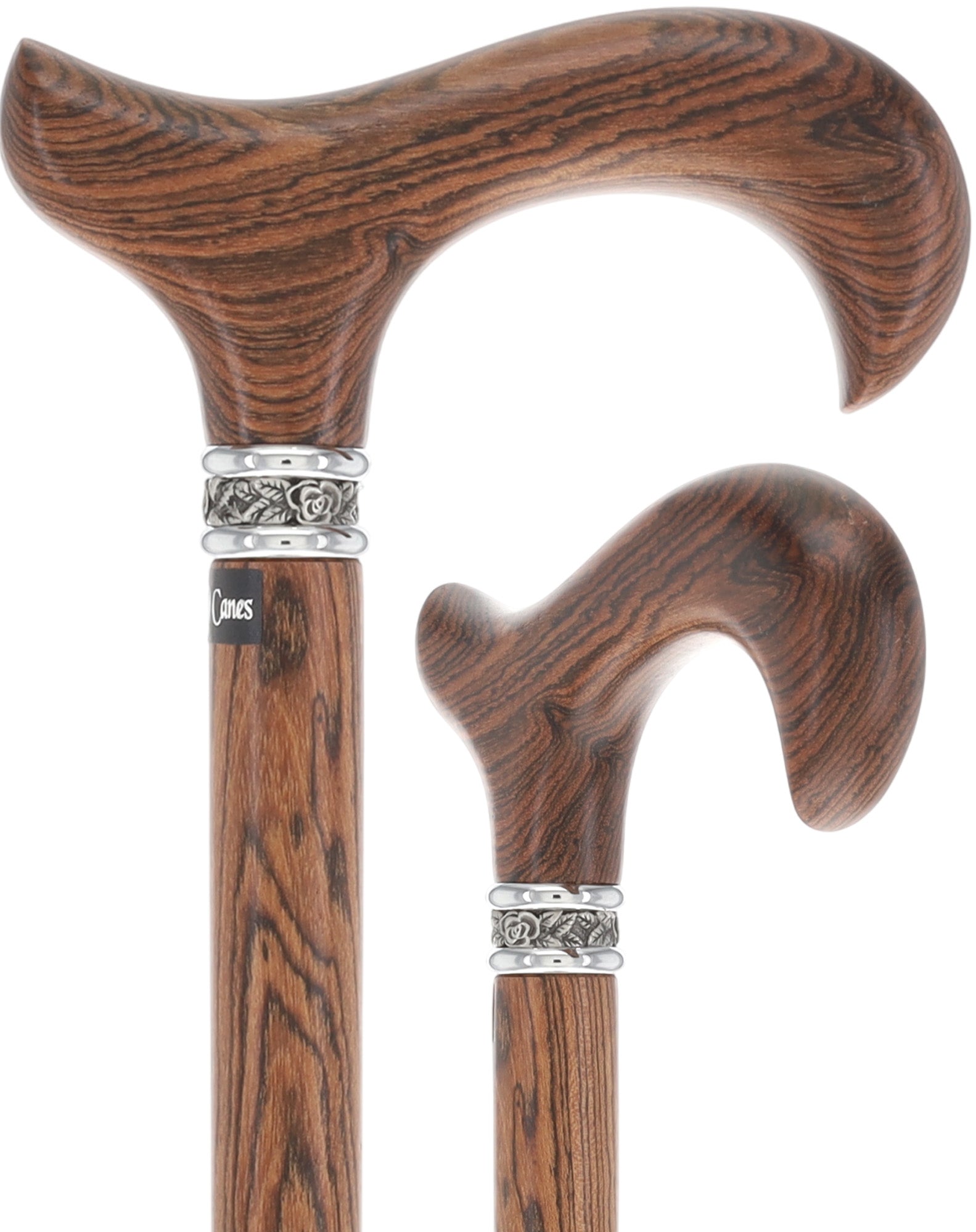 Luxury Natural Bocote Wood Derby Cane - Nature's Design - Collar Option