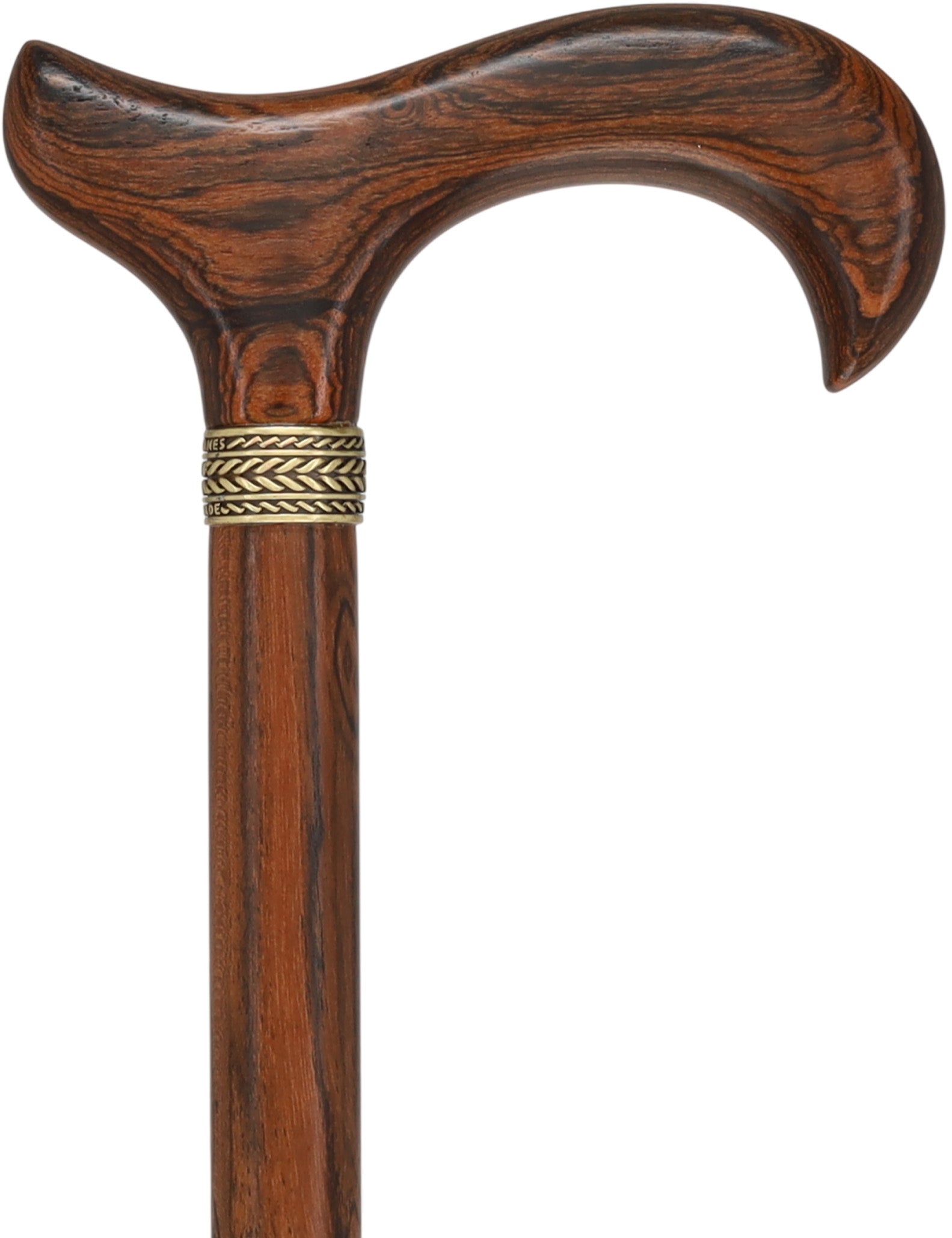 Luxury Natural Bocote Wood Derby Cane - Nature's Design - Collar Option