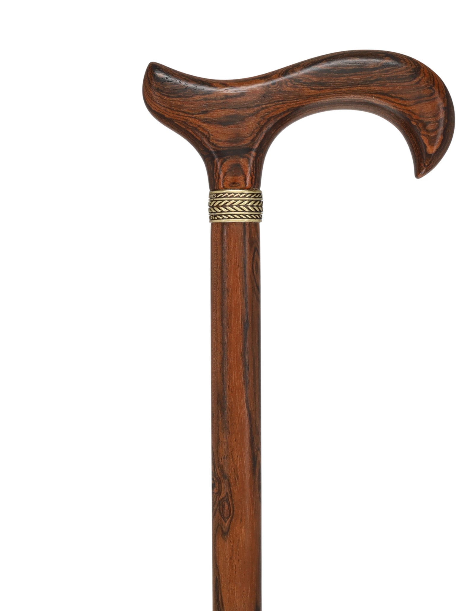Luxury Natural Bocote Wood Derby Cane - Nature's Design - Collar Option