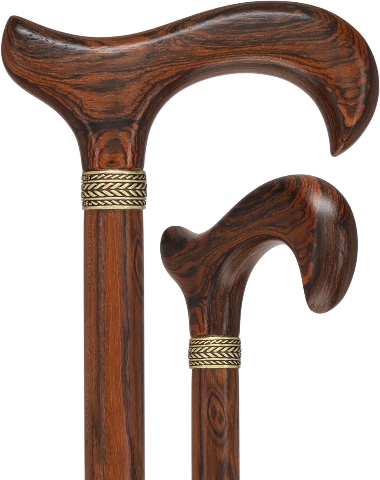 Luxury Natural Bocote Wood Derby Cane - Nature's Design - Collar Option