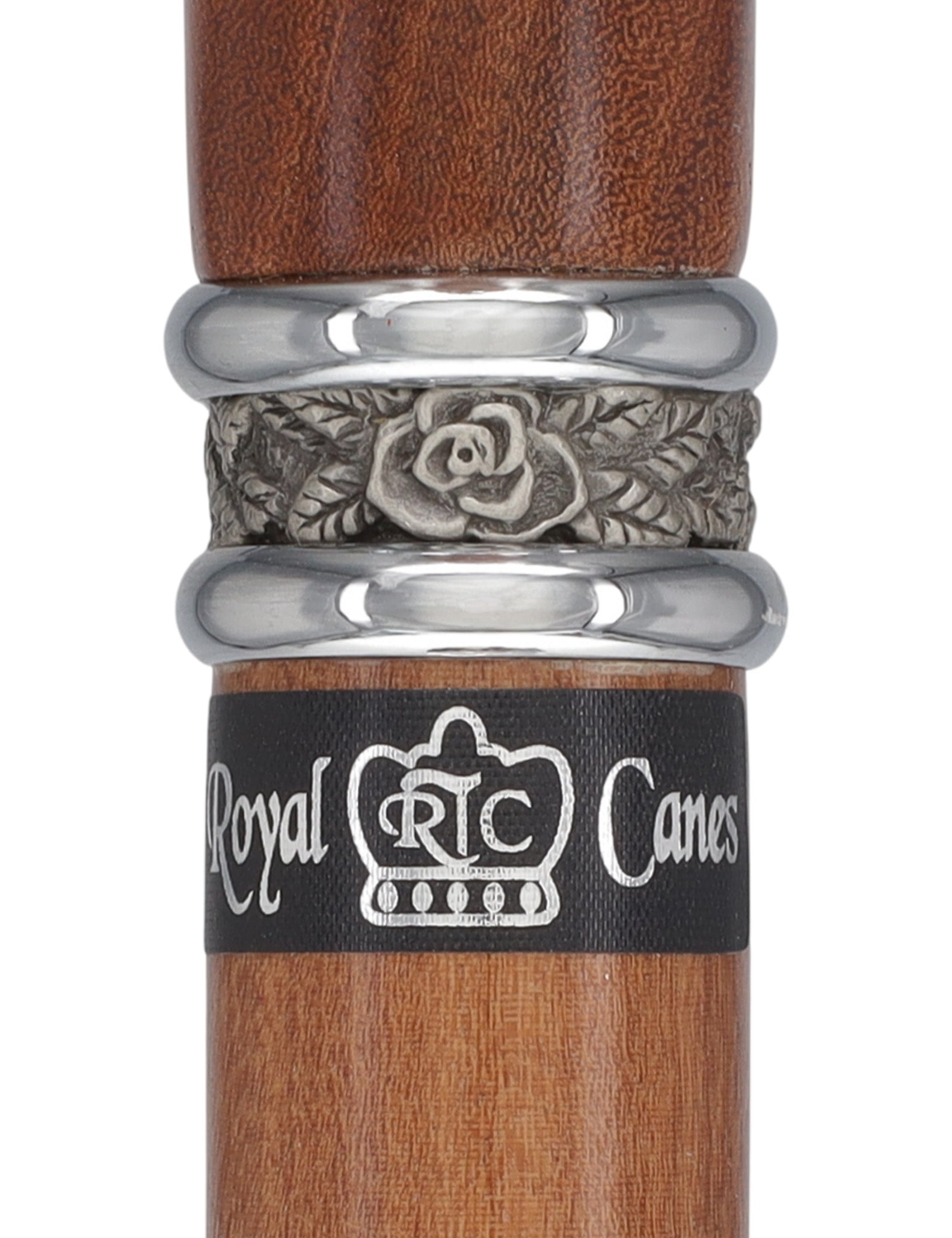 Afromosia Derby Cane: Distinct Afromosia Wood, Pewter Collar