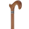 Scratch and Dent Afromosia Derby Walking Cane With Afromosia Wood Shaft and Pewter Collar V2072