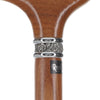 Scratch and Dent Afromosia Derby Walking Cane With Afromosia Wood Shaft and Pewter Collar V2224