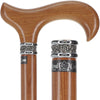 Scratch and Dent Afromosia Derby Walking Cane With Afromosia Wood Shaft and Pewter Collar V2072