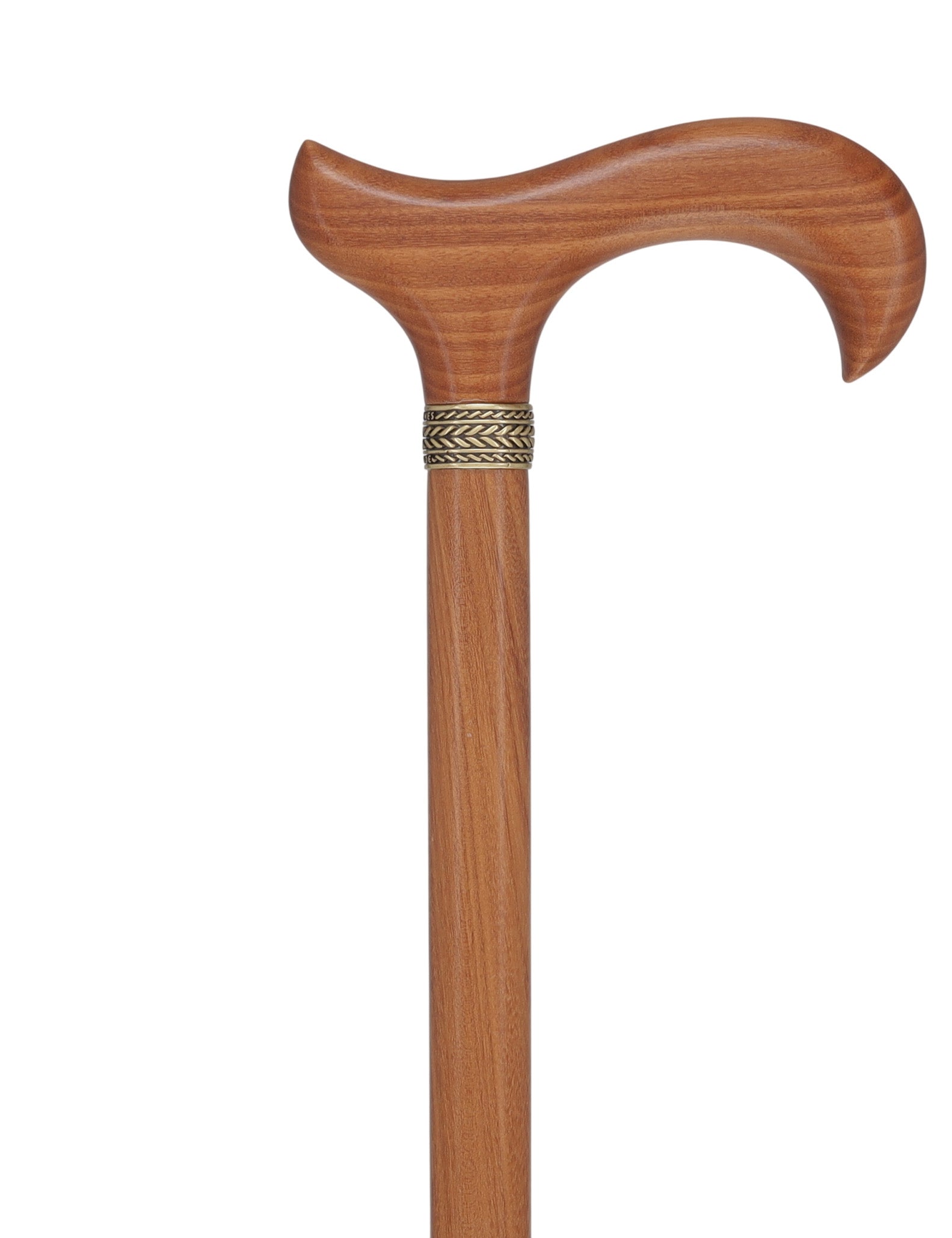 Afromosia Derby Cane: Distinct Afromosia Wood, Pewter Collar