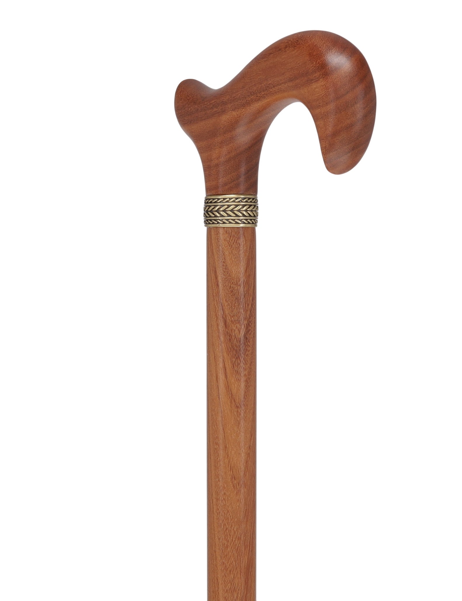 Afromosia Derby Cane: Distinct Afromosia Wood, Pewter Collar