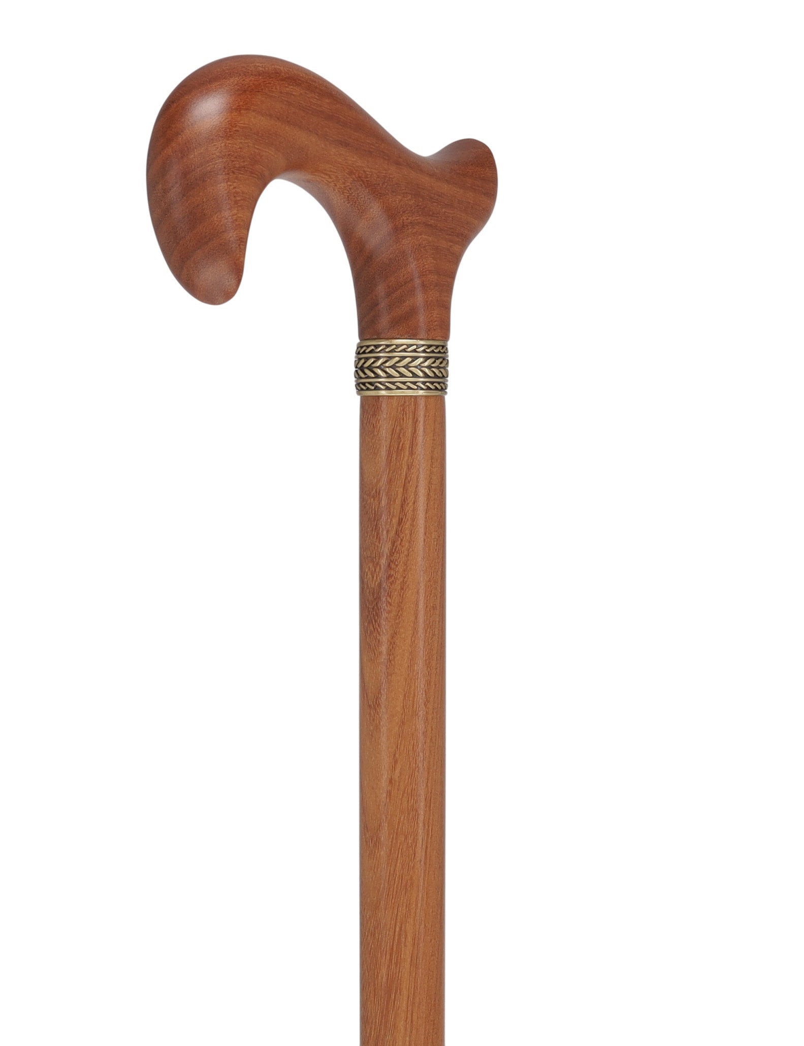 Afromosia Derby Cane: Distinct Afromosia Wood, Pewter Collar