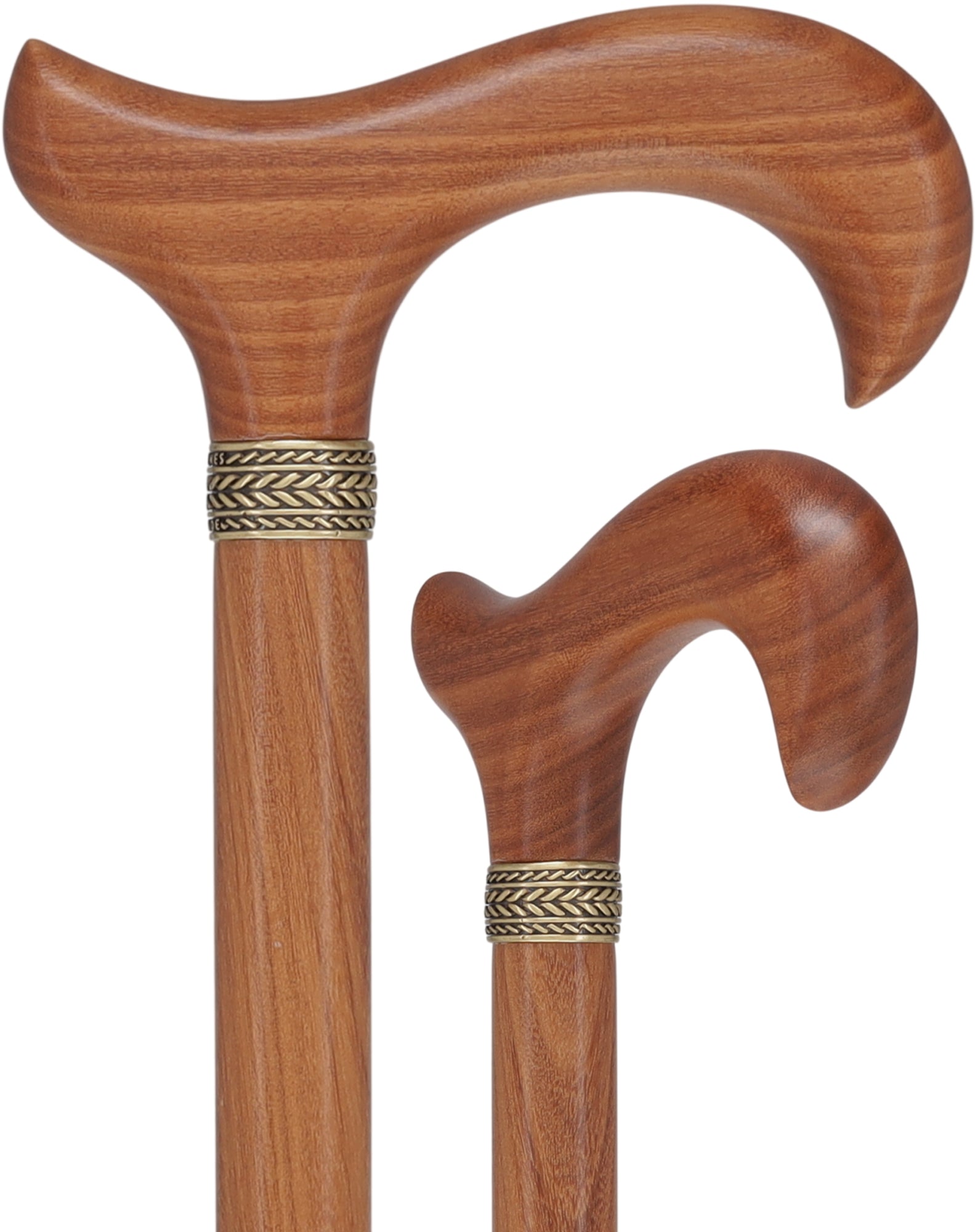 Afromosia Derby Cane: Distinct Afromosia Wood, Pewter Collar