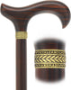 Luxury Derby Cane: Radiant Genuine Ebony Wood, Pewter Collar