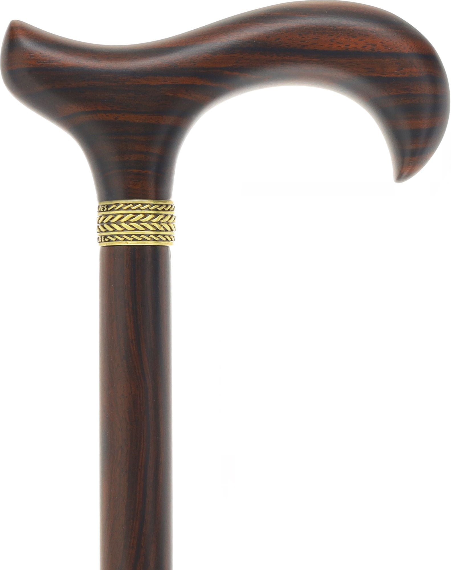 Luxury Derby Cane: Radiant Genuine Ebony Wood, Pewter Collar Option