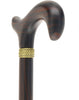 Luxury Derby Cane: Radiant Genuine Ebony Wood, Pewter Collar