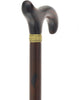 Luxury Derby Cane: Radiant Genuine Ebony Wood, Pewter Collar