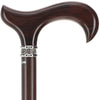 Scratch and Dent Premium Ebony Derby Walking Cane With Ebony Wood Shaft and Pewter Collar V3211