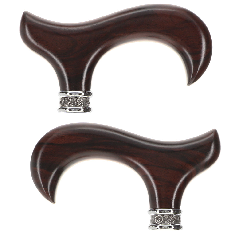 Luxury Derby Cane: Radiant Genuine Ebony Wood, Pewter Collar Option