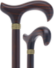 Luxury Derby Cane: Radiant Genuine Ebony Wood, Pewter Collar Option