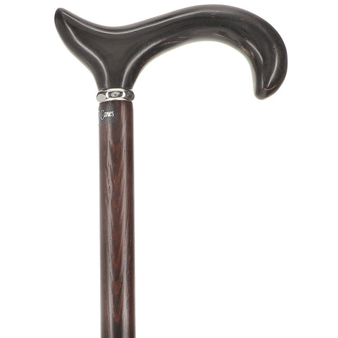 Scratch and Dent Buffalo Horn Derby-Handle Walking Cane with Wenge Shaft V2413