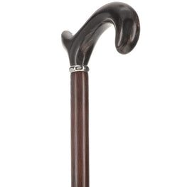Scratch and Dent Buffalo Horn Derby-Handle Walking Cane with Wenge Shaft V1234