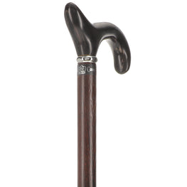 Scratch and Dent Buffalo Horn Derby-Handle Walking Cane with Wenge Shaft V1211