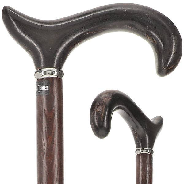 Scratch and Dent Buffalo Horn Derby-Handle Walking Cane with Wenge Shaft V2413